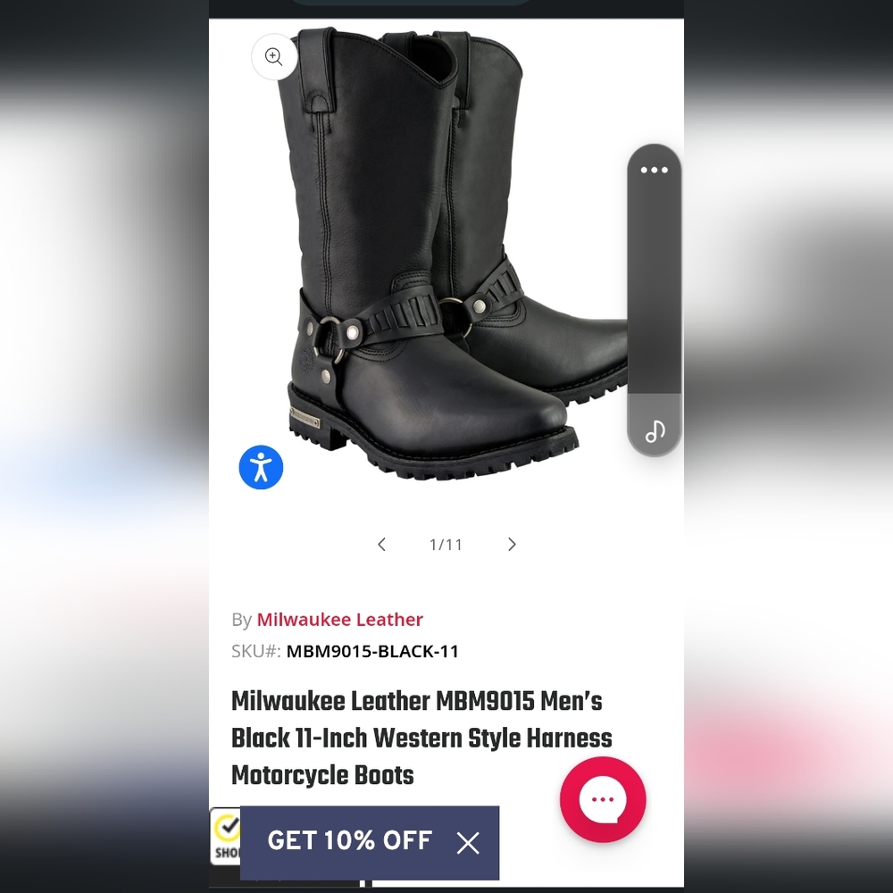 Milwaukee Men's 11" Riding/MC Boots